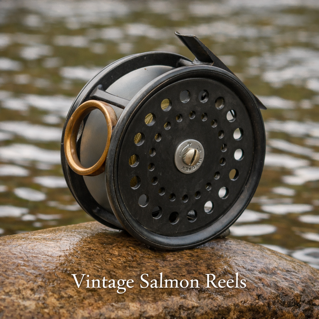antique salmon fly reels Circa 1906, Rare Hardy Brass Faced Perfect 4" Salmon-Fly Reel (Antique) Malloch Made Salmon Fly Reel