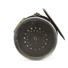 Load image into Gallery viewer, 1900, 4.1/2" Hardy Brass Faced Perfect, Salmon-Fly Reel with line guide