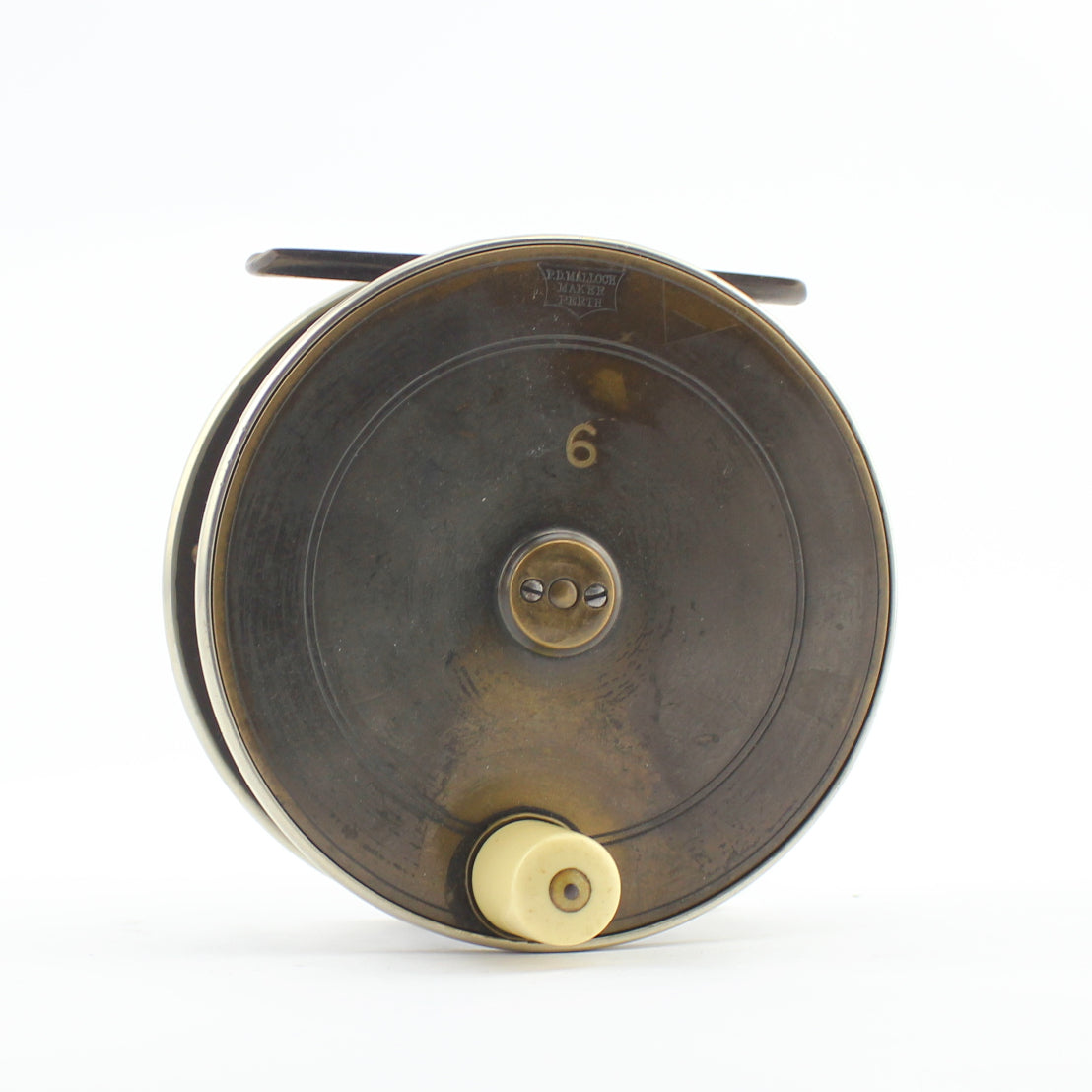 A Rare P.D. Malloch Of Perth Number 9 Patent Brake All Brass Salmon Fly Reel