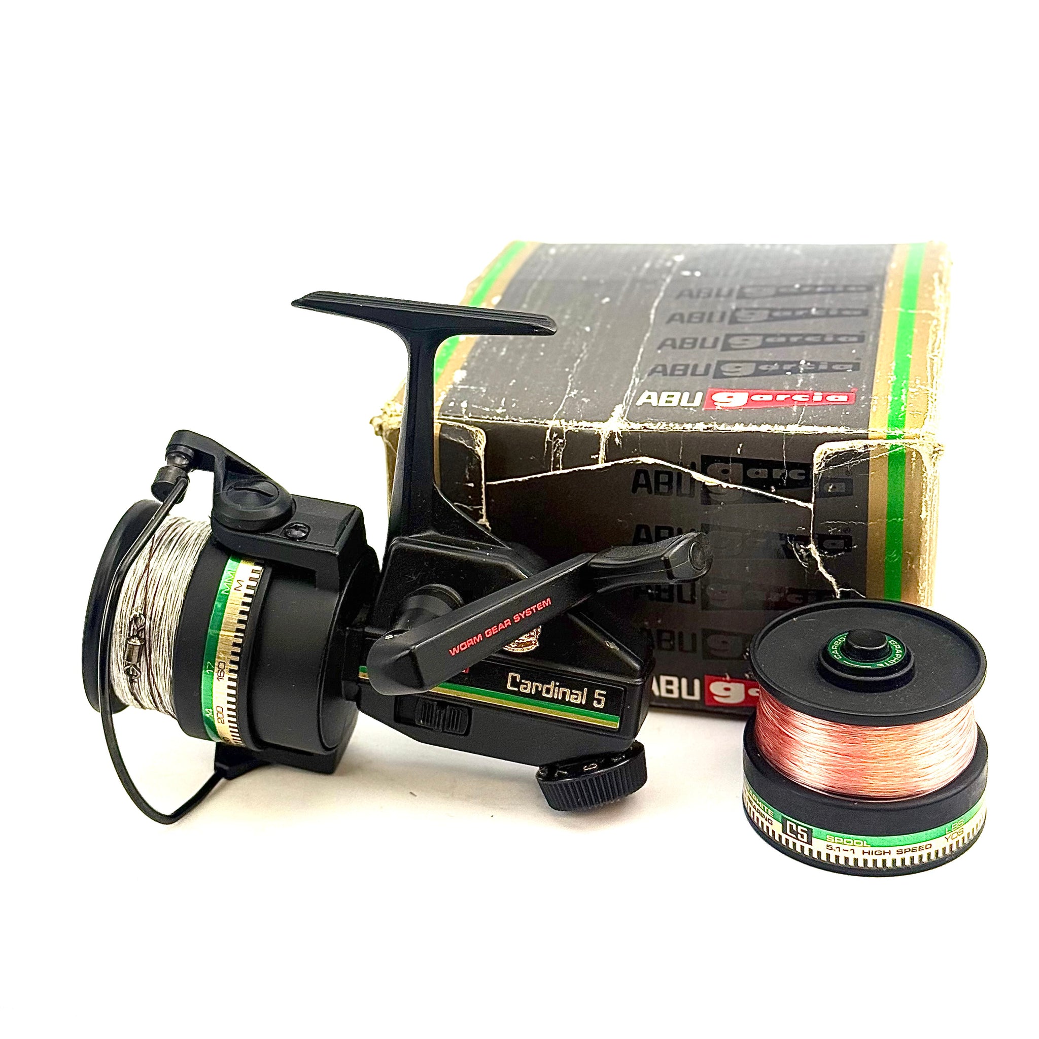A ABU CARDINAL 5 IN BOX WITH SPARE SPOOL – Ireland's Antique Fishing Tackle