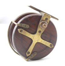 Load image into Gallery viewer, A 3.1/2&quot; Rosewood Wooden Reel With Rare Brass Line Guide