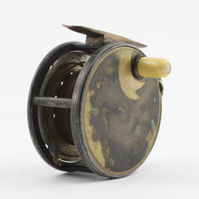 Load image into Gallery viewer, Circa 1900, 3¼&quot; Brass Faced Hardy Perfect, Wide Drum (Antique)