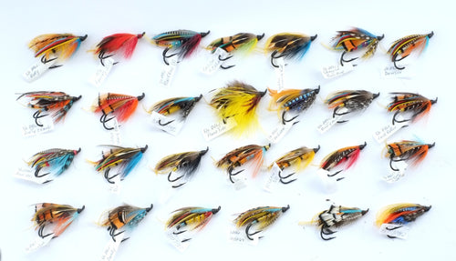 27 x Double Hook Salmon flies, Tied in hand by Ken Middlemiss Ex-Hardy fly Dresser