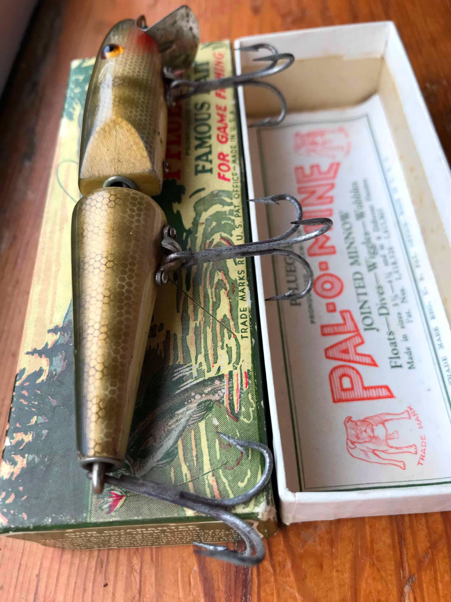 Pflueger, famous Vintage Bait, (Jointed-minnow) Used(1) – Ireland's Antique  Fishing Tackle