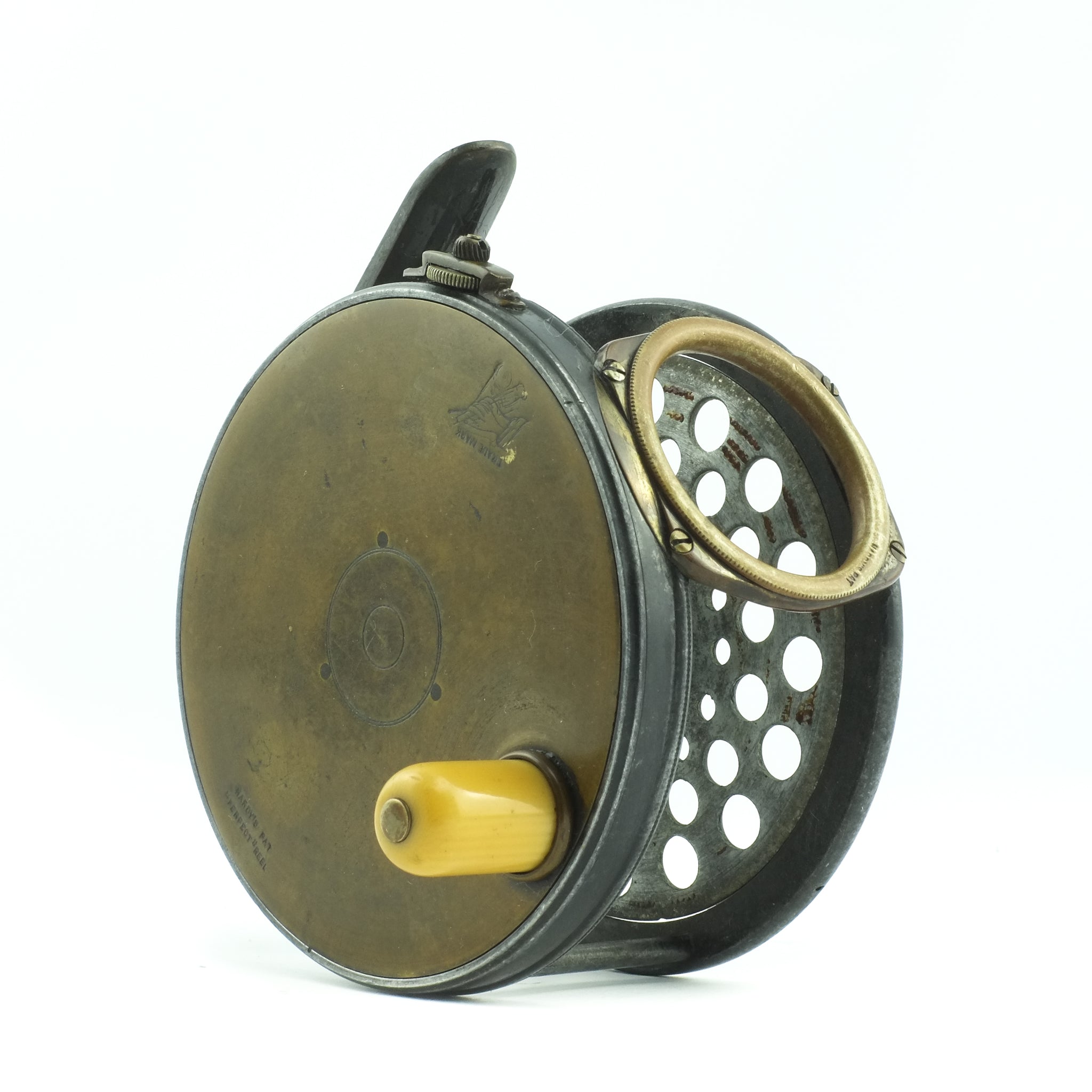 Circa 1906, Rare Hardy Brass Faced Perfect 4¼ Salmon-Fly Reel (Antiqu –  Ireland's Antique Fishing Tackle