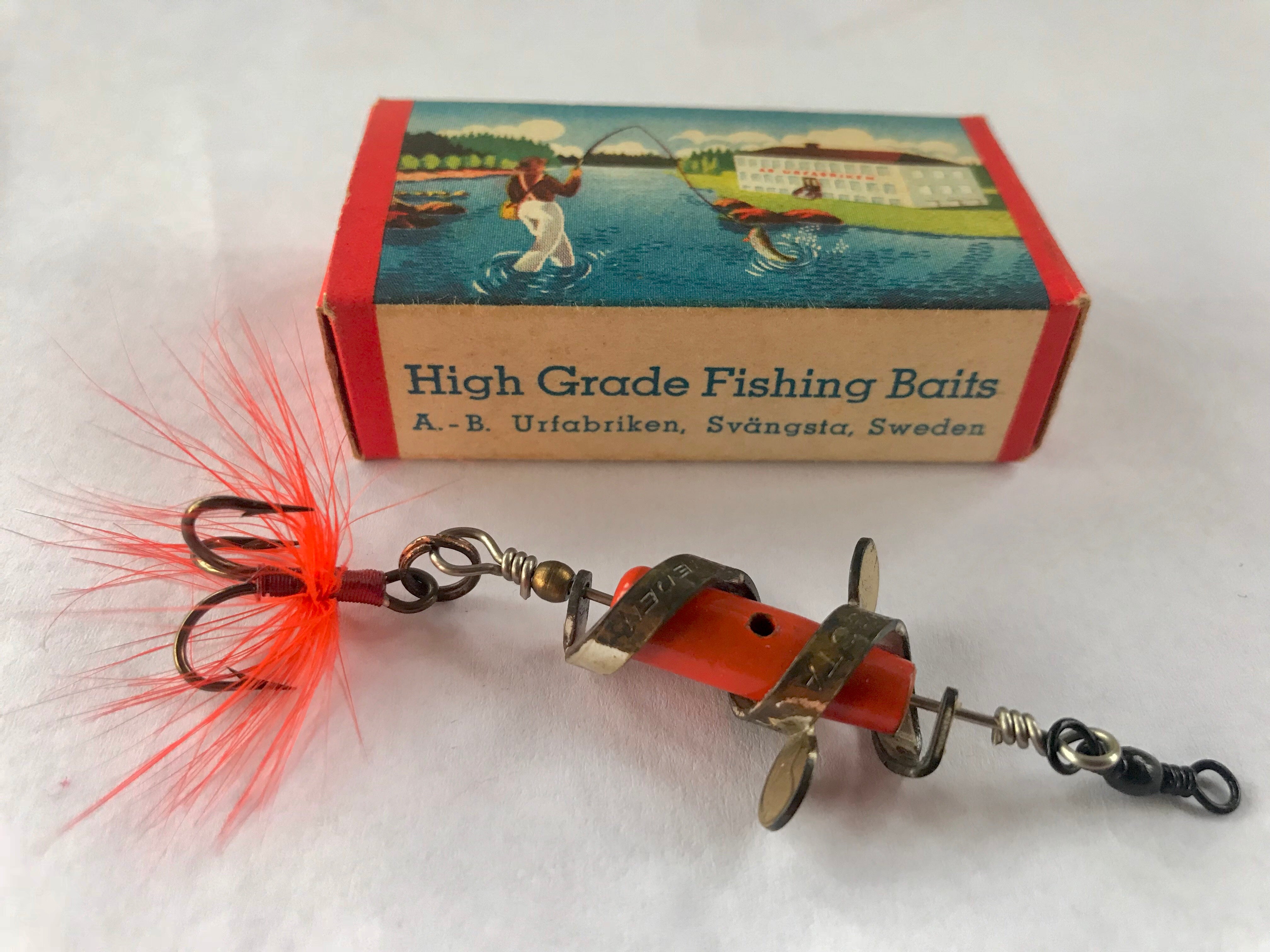 Vintage Abu Sweden Made Early Virveln Fishing Lure 25mm s/g Vintage Abu Sweden Made Early Virveln Fishing Lure 25mm s/g